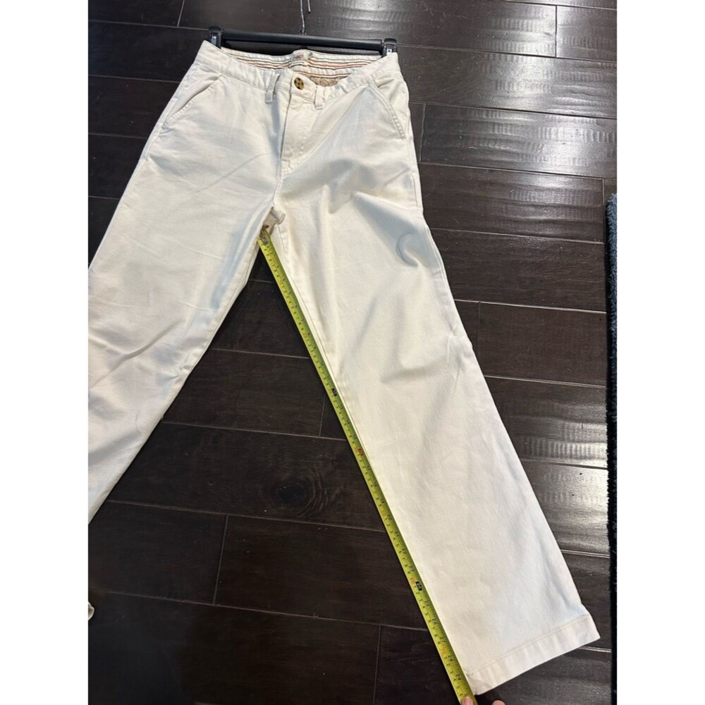 Faherty Off-White High-Rise Straight Leg Pants Organic - Picture 7 of 7